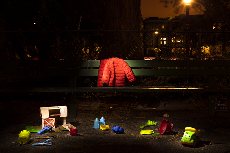Sylvia Paret Photo Places(San Francisco) Series Red Jacket_Flesh-Eating Bacteria Gobbled Them Up